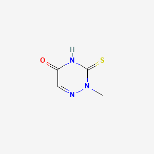 molecular formula C4H5N3OS B15181480 2-Methyl-3-thioxo-3,4-dihydro-1,2,4-triazin-5(2H)-one CAS No. 6944-72-5