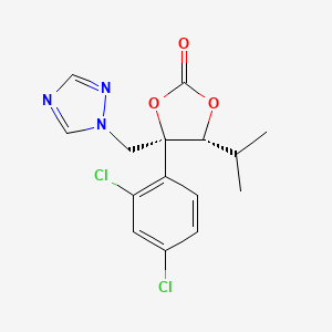 molecular formula C15H15Cl2N3O3 B15181487 L-Arabinitol, 3,4-O-carbonyl-1,2,5-trideoxy-4-C-(2,4-dichlorophenyl)-2-methyl-5-(1H-1,2,4-triazol-1-yl)- CAS No. 107659-80-3