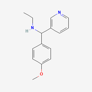 molecular formula C15H18N2O B1518149 Ethyl[(4-methoxyphenyl)(pyridin-3-yl)methyl]amine CAS No. 1153032-83-7