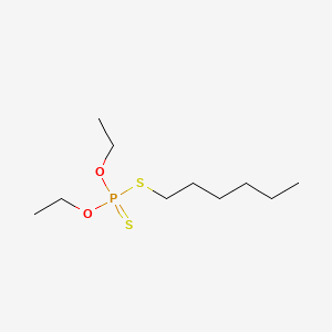 molecular formula C10H23O2PS2 B15181535 Phosphorodithioic acid, O,O-diethyl S-hexyl ester CAS No. 13166-41-1