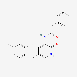 molecular formula C22H22N2O2S B15181548 Benzeneacetamide, N-(4-((3,5-dimethylphenyl)thio)-1,2-dihydro-5-methyl-2-oxo-3-pyridinyl)- CAS No. 172470-02-9