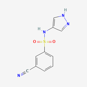 molecular formula C10H8N4O2S B1518156 3-cyano-N-(1H-pyrazol-4-yl)benzene-1-sulfonamide CAS No. 1157089-00-3