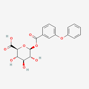 molecular formula C19H18O9 B15181567 beta-D-Glucopyranuronic acid, 1-(3-phenoxybenzoate) CAS No. 57991-35-2