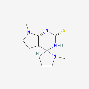 molecular formula C11H18N4S B15181645 Thiourea, bis(1-methyl-2-pyrrolidinylidene)- CAS No. 126826-78-6
