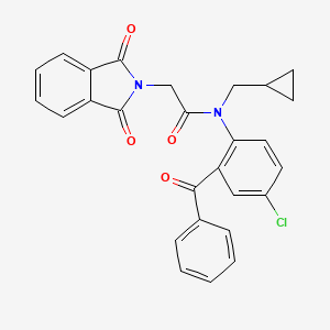 molecular formula C27H21ClN2O4 B15181686 N-(2-Benzoyl-4-chlorophenyl)-N-(cyclopropylmethyl)-1,3-dihydro-1,3-dioxo-2H-isoindole-2-acetamide CAS No. 2897-01-0