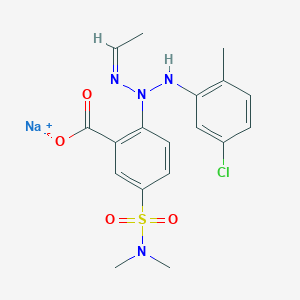 molecular formula C18H20ClN4NaO4S B15181769 Sodium 2-(3-(5-chloro-2-tolyl)-1-ethyltriazen-2-yl)-5-((dimethylamino)sulphonyl)benzoate CAS No. 85030-42-8