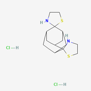 molecular formula C14H24Cl2N2S2 B15181790 Dispiro(thiazolidine-2,2'-tricyclo(3.3.1.1(sup 3,7))decane-6',2''-thiazolidine), dihydrochloride CAS No. 159553-27-2