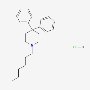 molecular formula C23H32ClN B15181825 Piperidine, 4,4-diphenyl-1-hexyl-, hydrochloride CAS No. 91075-51-3