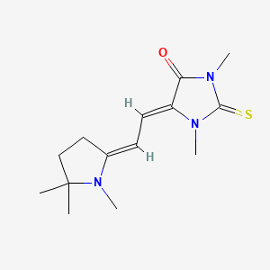molecular formula C14H21N3OS B15181834 1,3-Dimethyl-2-thioxo-5-((1,5,5-trimethyl-2-pyrrolidinylidene)ethylidene)imidazolidin-4-one CAS No. 81484-99-3