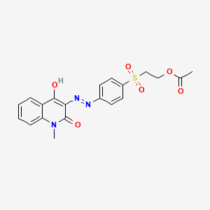 molecular formula C20H19N3O6S B15181846 2-(4-Hydroxy-1-methyl-2-oxo-3(1H)-quinolylazo-(p-phenylene)sulphonyl)ethyl acetate CAS No. 79641-34-2