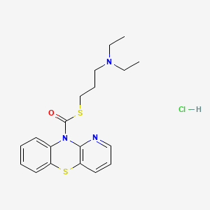 molecular formula C19H24ClN3OS2 B15181898 10H-Pyrido(3,2-b)(1,4)benzothiazine-10-carbothioic acid, S-(3-diethylaminopropyl) ester, hydrochloride CAS No. 63906-28-5