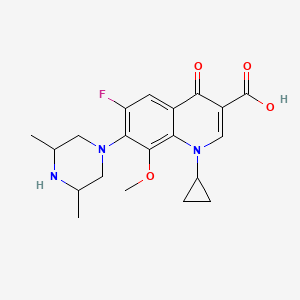 molecular formula C20H24FN3O4 B15181930 3-Quinolinecarboxylic acid, 1-cyclopropyl-7-(3,5-dimethyl-1-piperazinyl)-6-fluoro-1,4-dihydro-8-methoxy-4-oxo- CAS No. 183254-47-9