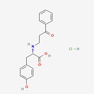 molecular formula C18H20ClNO4 B15181985 L-Tyrosine, N-(3-oxo-3-phenylpropyl)-, hydrochloride CAS No. 85975-18-4