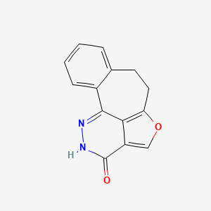molecular formula C14H10N2O2 B15182050 5-Oxa-1,2-diazadibenz(cd,f)azulen-3(2H)-one, 6,7-dihydro- CAS No. 83494-73-9