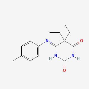 molecular formula C15H19N3O2 B15182080 2,4(3H,5H)-Pyrimidinedione, 5,5-diethyl-6-((4-methylphenyl)amino)- CAS No. 87215-88-1