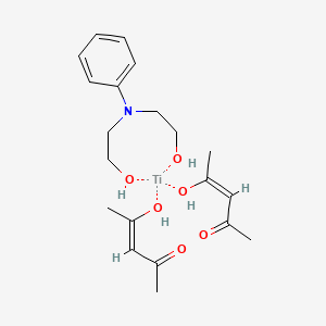 molecular formula C20H31NO6Ti B15182085 Bis(pentane-2,4-dionato-O,O')((2,2'-(phenylimino)bis(ethanolato))(2-)-N,O,O')titanium CAS No. 94233-31-5