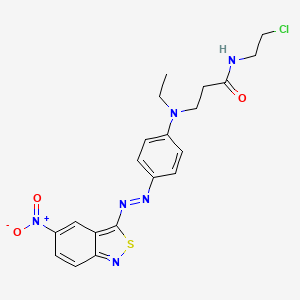 molecular formula C20H21ClN6O3S B15182234 N-(2-Chloroethyl)-3-[ethyl[4-[(5-nitro-2,1-benzisothiazol-3-YL)azo]phenyl]amino]propionamide CAS No. 84100-07-2