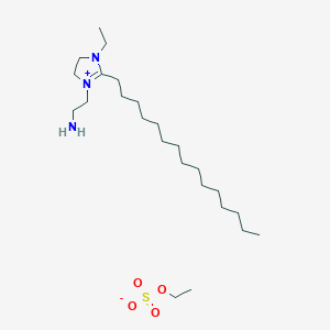 molecular formula C24H51N3O4S B15182318 1-(2-Aminoethyl)-3-ethyl-4,5-dihydro-2-pentadecyl-1H-imidazolium ethyl sulphate CAS No. 93783-51-8