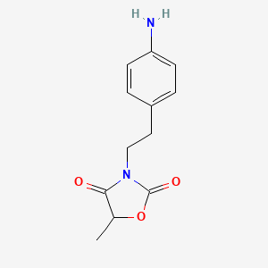 molecular formula C12H14N2O3 B15182337 3-(p-Aminophenethyl)-5-methyloxazolidine-2,4-dione CAS No. 91567-63-4