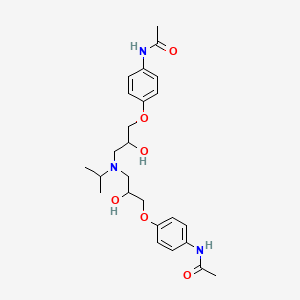 molecular formula C25H35N3O6 B15182339 N,N'-(((1-Methylethyl)imino)bis((2-hydroxy-3,1-propanediyl)oxy-4,1-phenylene))bisacetamide CAS No. 68959-60-4