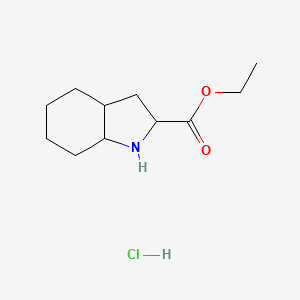molecular formula C11H20ClNO2 B15182358 Ethyl octahydro-1H-indole-2-carboxylate hydrochloride CAS No. 79799-34-1