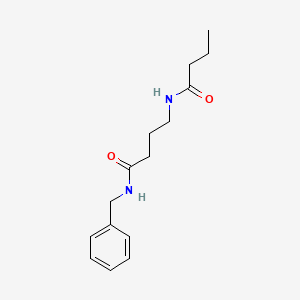 molecular formula C15H22N2O2 B15182488 Butanamide, 4-((1-oxobutyl)amino)-N-(phenylmethyl)- CAS No. 82023-83-4