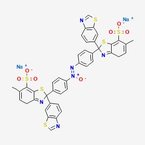 molecular formula C42H28N6Na2O7S6 B15182529 Disodium 2',2'''-(azoxydi-4,1-phenylene)bis(6-methyl(2,6'-bibenzothiazole)-7-sulphonate) CAS No. 85800-10-8