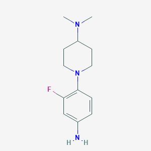 molecular formula C13H20FN3 B1518253 1-(4-amino-2-fluorophenyl)-N,N-dimethylpiperidin-4-amine CAS No. 1154665-52-7