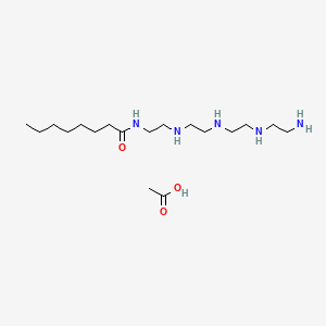 molecular formula C18H41N5O3 B15182549 N-(2-((2-((2-((2-Aminoethyl)amino)ethyl)amino)ethyl)amino)ethyl)octanamide monoacetate CAS No. 83968-61-0
