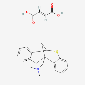 molecular formula C23H25NO4S B15182575 (E)-but-2-enedioic acid;N,N-dimethyl-1-(8-thiatetracyclo[7.7.1.02,7.010,15]heptadeca-2,4,6,10,12,14-hexaen-1-yl)methanamine CAS No. 114431-30-0