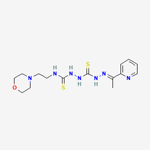 molecular formula C15H23N7OS2 B15182595 Carbonothioic dihydrazide, N''-(((2-(4-morpholinyl)ethyl)amino)thioxomethyl)-N'''-((1E)-1-(2-pyridinyl)ethylidene)- CAS No. 127142-00-1