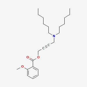 molecular formula C24H37NO3 B15182621 Benzoic acid, 2-methoxy-, 4-(dihexylamino)-2-butynyl ester CAS No. 130421-68-0