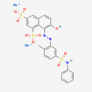 molecular formula C23H17N3Na2O9S3 B15182675 Disodium 8-((5-anilinosulphonyl-2-methylphenyl)azo)-7-hydroxynaphthalene-1,3-disulphonate CAS No. 85409-51-4