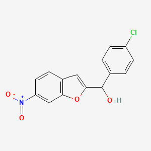 molecular formula C15H10ClNO4 B15182718 alpha-(4-Chlorophenyl)-6-nitro-2-benzofuranmethanol CAS No. 117238-53-6