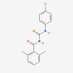 molecular formula C16H15ClN2O2 B15182813 N-(((4-Chlorophenyl)amino)carbonyl)-2,6-dimethylbenzamide CAS No. 40108-95-0
