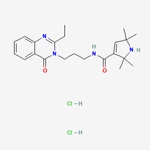 molecular formula C22H32Cl2N4O2 B15182867 1H-Pyrrole-3-carboxamide, 2,5-dihydro-N-(3-(2-ethyl-4-oxo-3(4H)-quinazolinyl)propyl)-2,2,5,5-tetramethyl-, dihydrochloride CAS No. 93799-16-7