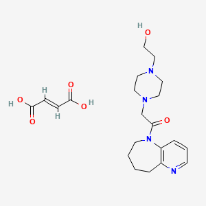 molecular formula C21H30N4O6 B15182903 5H-Pyrido(3,2-b)azepine, 6,7,8,9-tetrahydro-5-((4-(2-hydroxyethyl)-1-piperazinyl)acetyl)-, (E)-2-butenedioate (salt) CAS No. 90358-83-1