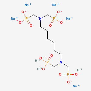 molecular formula C10H23N2Na5O12P4 B15182929 Pentasodium trihydrogen (hexane-1,6-diylbis(nitrilobis(methylene)))tetrakisphosphonate CAS No. 93919-83-6