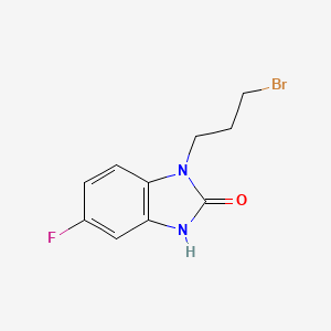 molecular formula C10H10BrFN2O B15182934 1-(3-Bromopropyl)-5-fluoro-1,3-dihydro-2H-benzimidazol-2-one CAS No. 83783-52-2