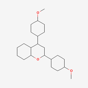 molecular formula C23H40O3 B15182964 Chroman, hexahydro-2,4-bis(4-methoxycyclohexyl)- CAS No. 82324-83-2