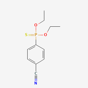 molecular formula C11H14NO2PS B15182965 Phosphonothioic acid, (4-cyanophenyl)-, O,O-diethyl ester CAS No. 56167-60-3