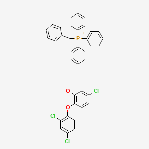 molecular formula C37H28Cl3O2P B15182990 benzyl(triphenyl)phosphanium;5-chloro-2-(2,4-dichlorophenoxy)phenolate CAS No. 93839-57-7
