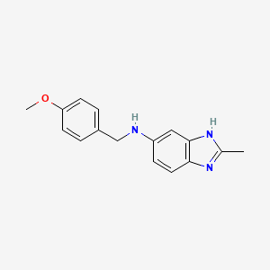 molecular formula C16H17N3O B1518302 N-[(4-methoxyphenyl)methyl]-2-methyl-1H-1,3-benzodiazol-5-amine CAS No. 1157739-20-2