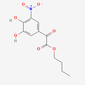 molecular formula C12H13NO7 B15183151 Benzeneacetic acid, 3,4-dihydroxy-5-nitro-alpha-oxo-, butyl ester CAS No. 125629-05-2