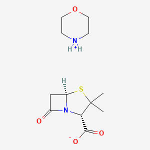 molecular formula C12H20N2O4S B15183193 Morpholinium (2S-cis)-3,3-dimethyl-7-oxo-4-thia-1-azabicyclo(3.2.0)heptane-2-carboxylate CAS No. 79181-61-6