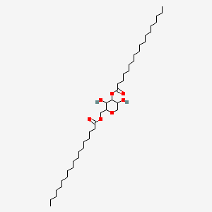 molecular formula C42H80O7 B15183203 Tetrahydro-3,5-dihydroxy-2-[[(1-oxooctadecyl)oxy]methyl]-2H-pyran-4-YL stearate CAS No. 93892-64-9