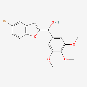 molecular formula C18H17BrO5 B15183219 5-Bromo-alpha-(3,4,5-trimethoxyphenyl)-2-benzofuranmethanol CAS No. 117238-59-2
