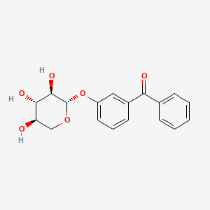 molecular formula C18H18O6 B15183242 Phenyl(3-(beta-D-xylopyranosyloxy)phenyl)methanone CAS No. 83355-05-9