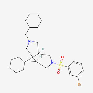 molecular formula C25H37BrN2O2S B15183247 Spiro(cyclohexane-1,9'-(3,7)diazabicyclo(3.3.1)nonane), 3'-((4-bromophenyl)sulfonyl)-7'-(cyclohexylmethyl)- CAS No. 120466-20-8