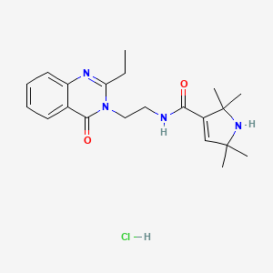 molecular formula C21H29ClN4O2 B15183359 1H-Pyrrole-3-carboxamide, 2,5-dihydro-N-(2-(2-ethyl-4-oxo-3(4H)-quinazolinyl)ethyl)-2,2,5,5-tetramethyl-, monohydrochloride CAS No. 93799-15-6